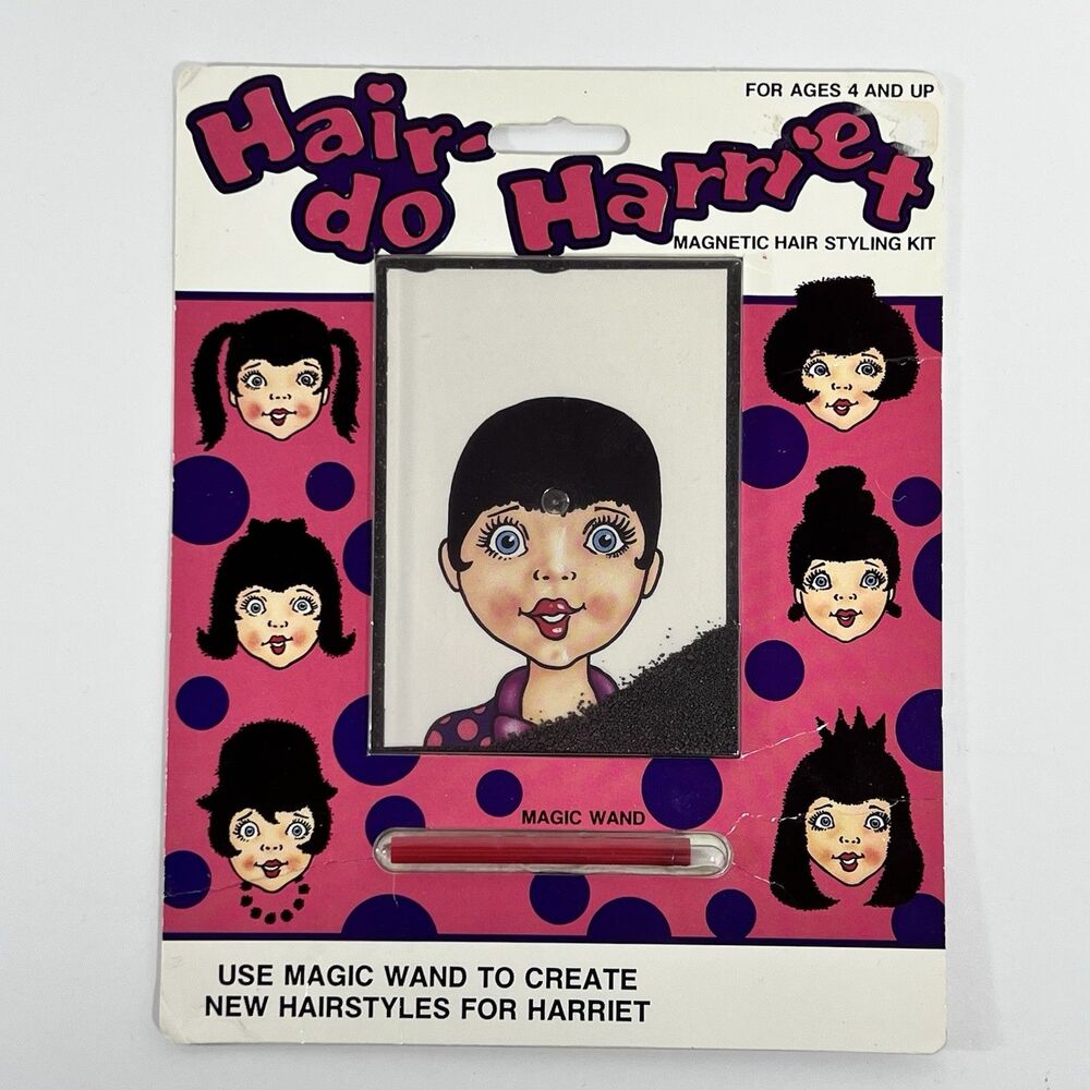 Vintage Hair-Do Harriet Magnetic Hair Styling Kit Toy Wooly Willy Magic Wand
